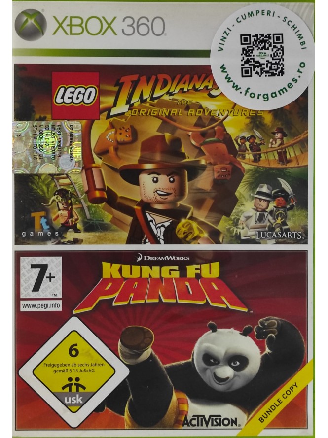 Lego Indiana Jones / Kung Fu Panda Xbox 360 joc second-hand